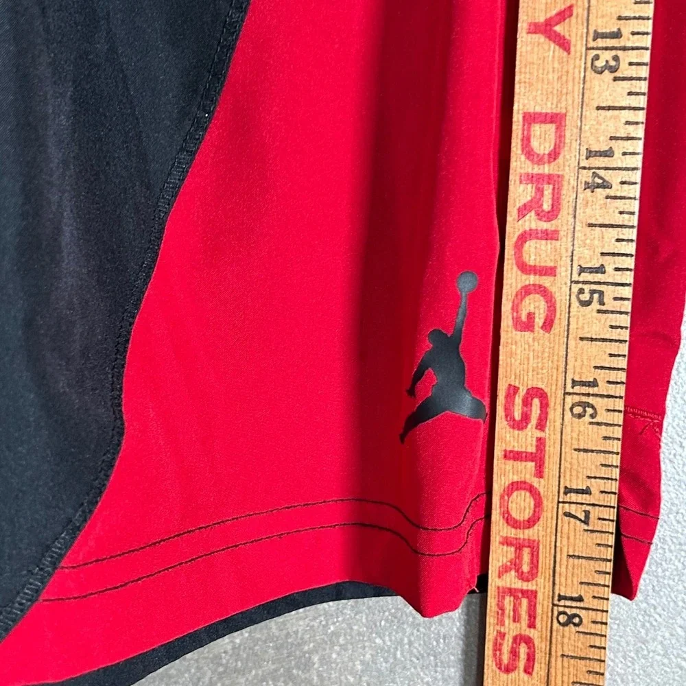Jordan Mens Dri-FIT Basketball Shorts Red Black Colorblock DH9081-011 Size Small